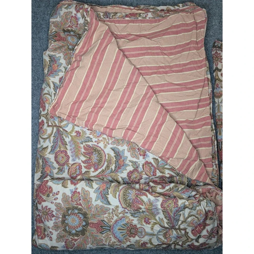 Lauren Ralph Lauren JACOBEAN Full/ Queen Reversible Stripe Duvet Cover‎ & Case